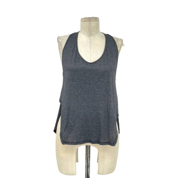Lululemon Seek The Heat‎ Tank Top in Heathered Black Stripe Size 8 - Picture 1 of 5